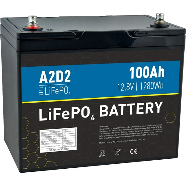 Avacom A2D2 batéria LiFePO4 12,8V 100Ah M8 (NewCell cells) - Batérie - Hlavný obrázok