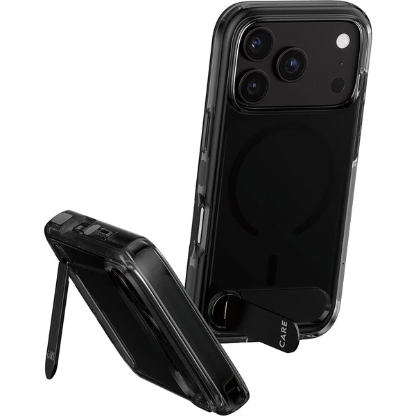 PanzerGlass CARE KickStand MagSafe kryt Apple iPhone 18 Pro/17 Pro Smokey kouřový/černý - Puzdra - Obrázok d_b87c51eeb9e34679a57cdfe43d9f8383