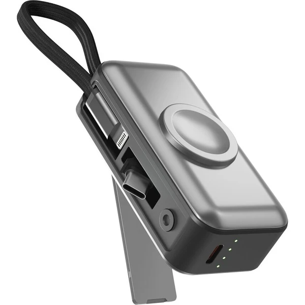 Spello ForcePack Mini 2in1 5000mAh powerbanka so stojančekom a káblom čierna/sivá - Powerbanky - Hlavný obrázok