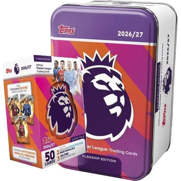 Topps Premier League 2027 - Super Tin (s táckem) - Futbalové karty - Obrázok d_b94a0778bf9e41259c578f37ad019c5f