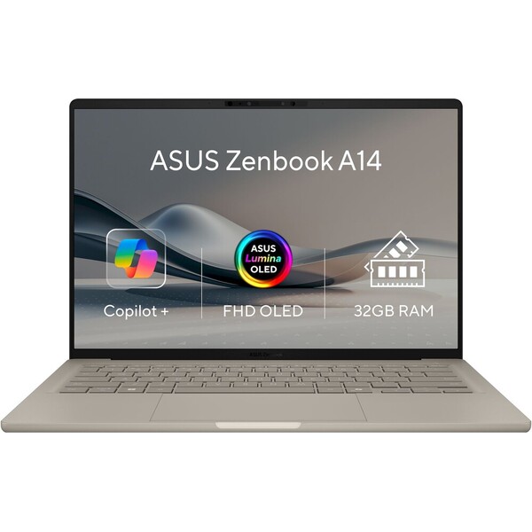 ASUS Zenbook A14 (UX3407QA-OLED340X) béžový - záruka na 3 roky po registrácii