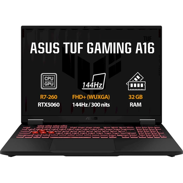 ASUS TUF Gaming A16 (FA608UMI-TU170W) RTX 5060 sivý - Notebooky - Hlavný obrázok