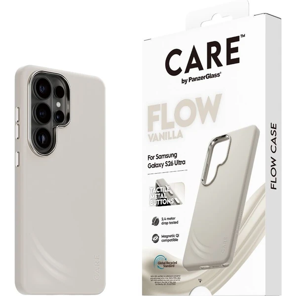 PanzerGlass® CARE Flow Qi kryt Samsung Galaxy S26 Ultra Vannila - Puzdra - Hlavný obrázok