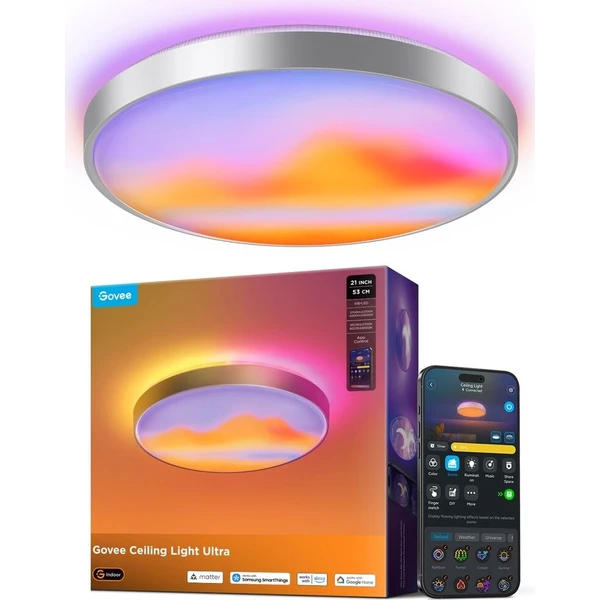 Govee Ultra RGBICWW Smart duálne okrúhle stropné svetlo 5000lm 53cm Matter - Inteligentné osvetlenie - Hlavný obrázok