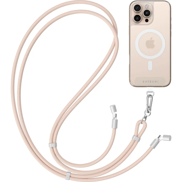 Satechi OntheGo USB-C Lanyard popruh s kabelem růžový - Popruhy a crossbody - Hlavný obrázok