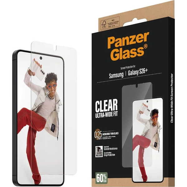 PanzerGlass® Ultra-Wide Fit sklo s inštalačným rámčekom Samsung Galaxy S26+ - Ochranné fólie a sklo - Hlavný obrázok