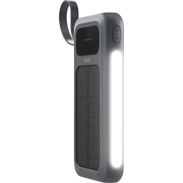 Spello ForcePack 5in1 10000mAh solárna powerbanka so 4 integrovanými káblami SP15 | sivá - Powerbanky - Obrázok d_bfd4f61334aa4d7d9fce0317d92b8e19