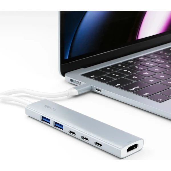 Epico UltraHub 6in1 Slim Alu USB-C Hub EH20 | 100W USB-C PD, 2× USB-A, 3× USB-C, HDMI | blankytne mo - USB huby - Obrázok d_c011fbc2e7004c739f82477ee18521e1