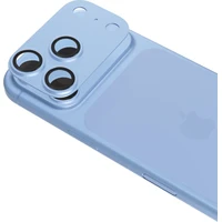 iWant Aluminium AntiReflective Lens & Island hliníkový rámeček pro iPhone 18 Pro světle modrý - Ochranné fólie a sklo