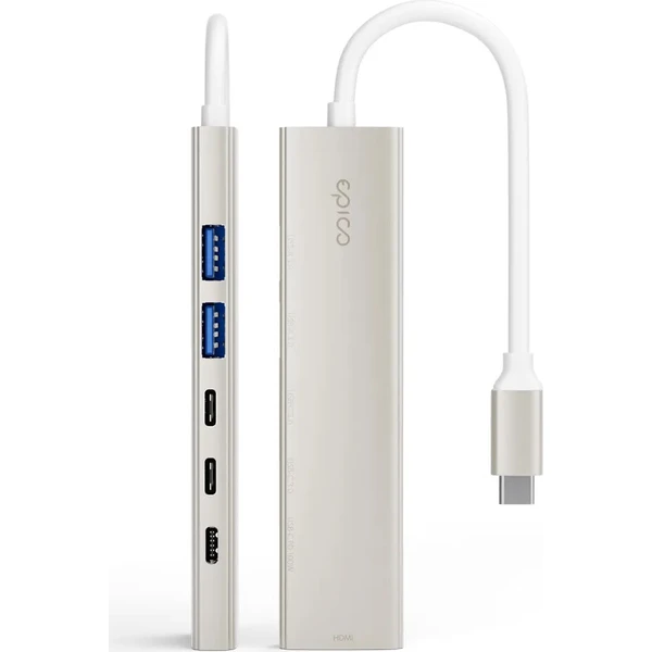 Epico UltraHub 6in1 Slim Alu USB-C Hub EH20 | 100W USB-C PD, 2× USB-A, 3× USB-C, HDMI | hviezdne bie - USB huby - Obrázok d_c2382f267e5c4e7aafdcb335d18bc8f7
