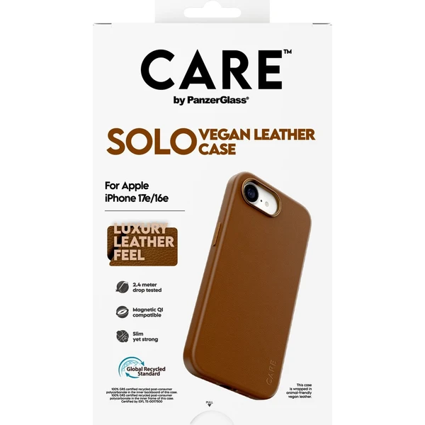 PanzerGlass® CARE SOLO MagSafe kryt z vegánskej kože iPhone 17e/16e hnedý - Puzdra - Obrázok d_c29ef9488f134b7f91e86594d273e965
