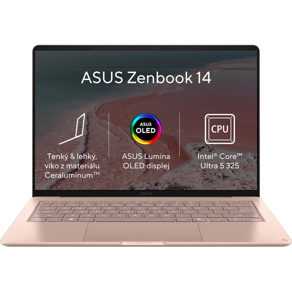 ASUS Zenbook 14 (UX3480AA-OLED284W) ružovo béžový - Notebooky - Hlavný obrázok