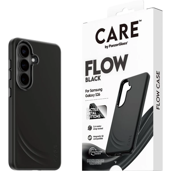 PanzerGlass® CARE Flow Qi kryt Samsung Galaxy S26 čierny - Puzdra - Hlavný obrázok
