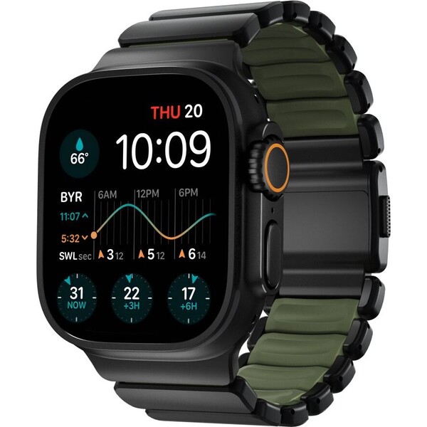 E-shop Nomad Stratos Band remienok FKM AW 45/46/49mm Black Titanium Forest Green