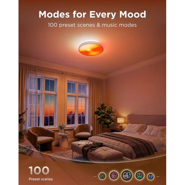Govee Ultra RGBICWW Smart duálne okrúhle stropné svetlo 5000lm 53cm Matter - Inteligentné osvetlenie - Obrázok d_c768ef099ac04910ac43422696c98760