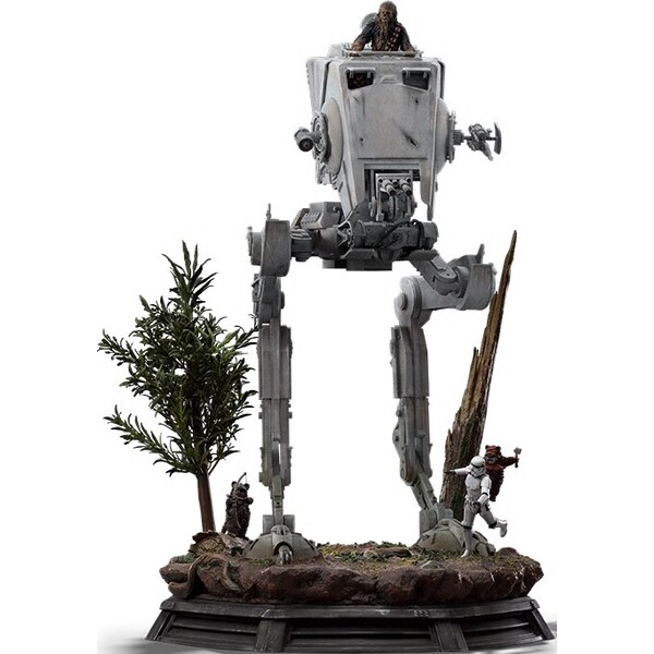 E-shop Soška IRON STUDIOS Star Wars - AT-ST & CHEWBACCA 53 cm