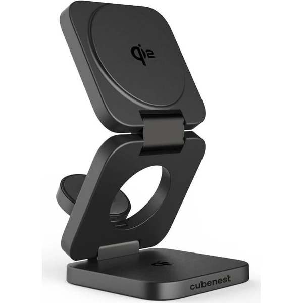 Cubenest EQ310 Qi2 3v1 skladacia bezdrôtová magnetická nabíjačka sivá - Nabíjačky - Obrázok d_c8ed01b470c449bfaeef9b07403b0f3b