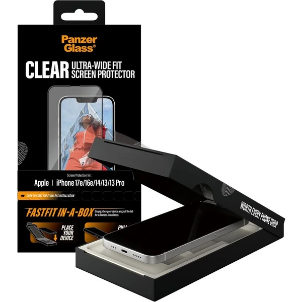 PanzerGlass® Ultra-Wide Fit sklo Apple iPhone 17e/16e/14/13/13 Pro s bezprašným inštalačným boxom - Ochranné fólie a sklo - Obrázok d_c92f1b9196c84ca782c7cf55f4a370cd