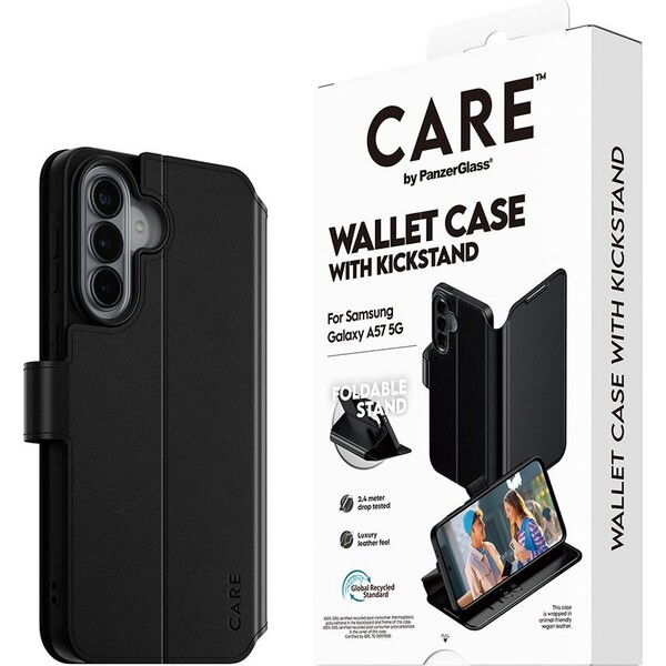 E-shop PanzerGlass® CARE Wallet Kickstand puzdro Samsung Galaxy A57 čierne