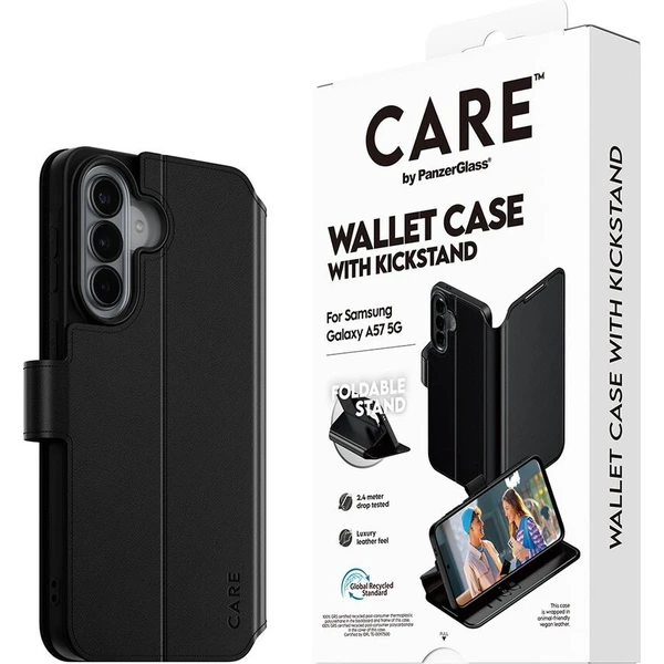 PanzerGlass® CARE Wallet Kickstand puzdro Samsung Galaxy A57 čierne - Puzdra - Hlavný obrázok
