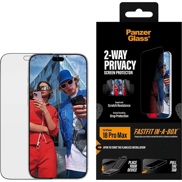 PanzerGlass Privacy sklo Apple iPhone 18 Pro Max s bezprašným instalačním boxem - Ochranné fólie a sklo - Obrázok d_cda7614759f94466be60bcbcb55e9187
