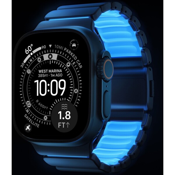 Nomad Stratos Band FKM remienok Apple Watch 45/46/49mm Black Titanium/Icy Blue - Remienky - Obrázok d_ce5ae9bc33d94fcf83e702fa2305ee88