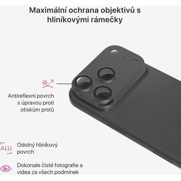 iWant Aluminium AntiReflective Lens & Island hliníkový rámeček pro iPhone 18 Pro Max černý - Ochranné fólie a sklo - Obrázok d_cebaeead04534df6ae97f8f749aaa3fd