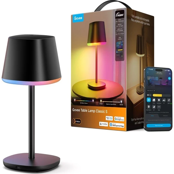 Govee Table Lamp Classic S RGBICWW stolní lampa, Matter černá - Chytré lampičky - Hlavný obrázok