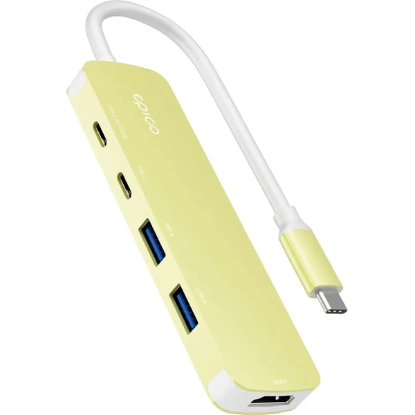 Epico UltraHub 5in1 Slim Alu USB-C Hub EH15 | 100W USB-C PD | 2× USB-A, 2× USB-C, 1× HDMI | Sladené - USB huby - Hlavný obrázok