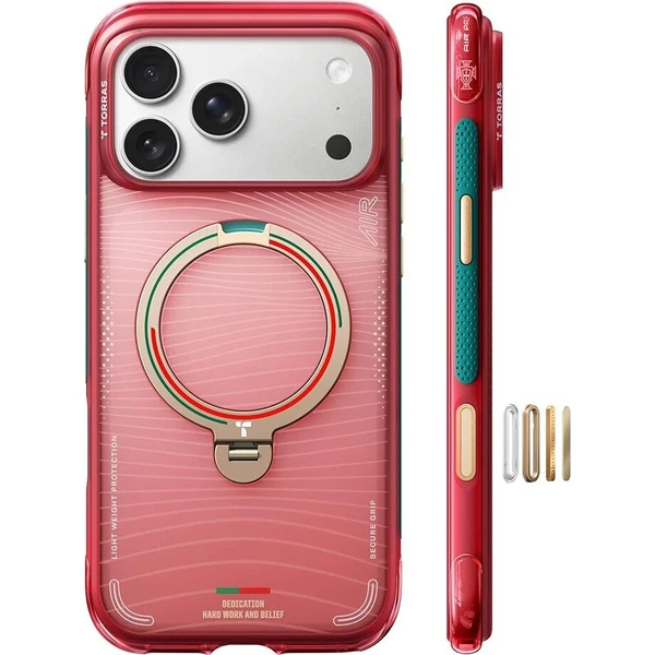 Torras Ostand Q3 Air World Cup Limited MagSafe kryt iPhone 17 Pro Max red - Puzdra - Hlavný obrázok