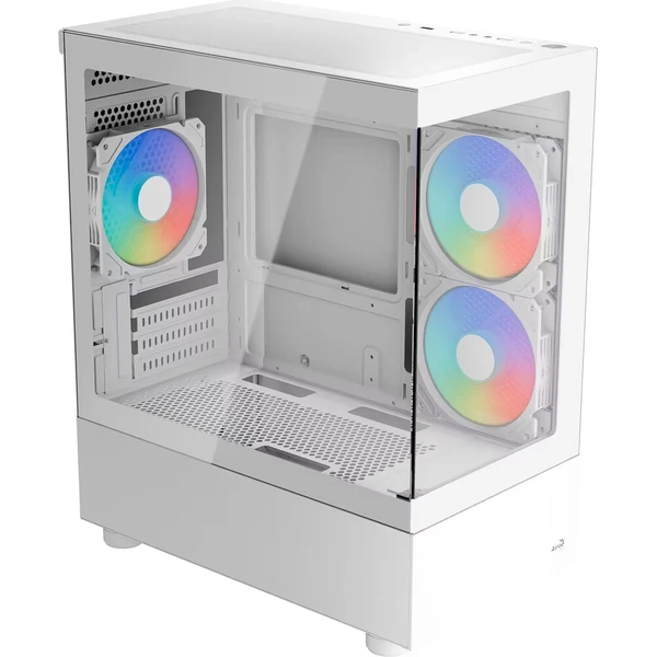 Aerocool Viewport Mini-Tower Micro-ATX RGB biela - Počítačové skrine - Hlavný obrázok