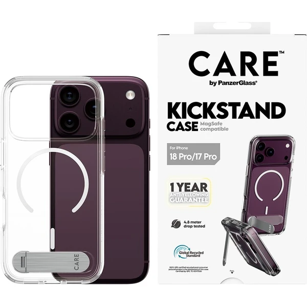 PanzerGlass CARE KickStand MagSafe kryt Apple iPhone 18 Pro/17 Pro bílý - Puzdra - Obrázok d_cfbddc483ed84e2785e9600f85f3dc7d