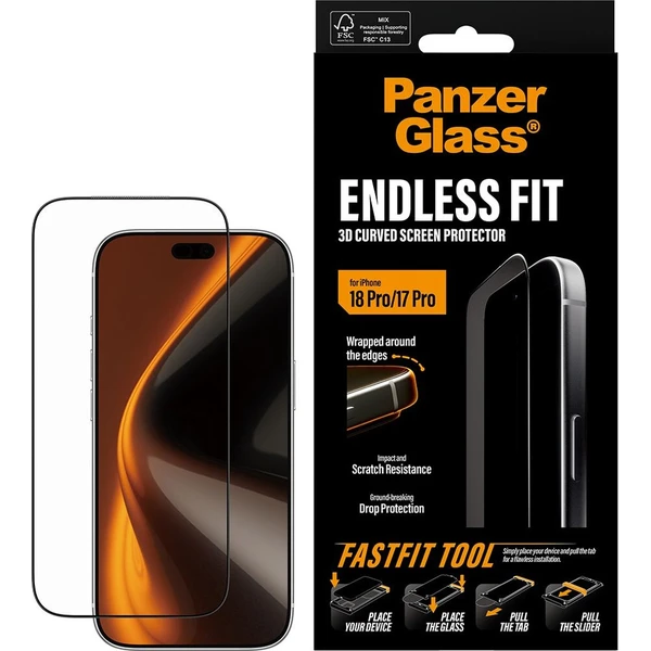 PanzerGlass 3D Endless sklo Apple iPhone 18 Pro/17 Pro s bezprašným instalačním rámečkem - Ochranné fólie a sklo - Obrázok d_d03e55018845402ebcea98c6ae505fa9