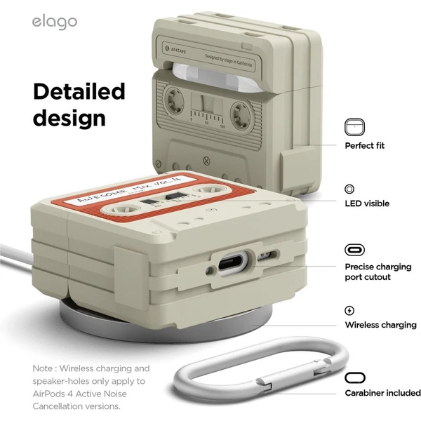 ELAGO Cassette TAPE púzdro Airpods 4 béžové - Puzdra - Obrázok d_d0736385f63e447fae895db3c4131cf2