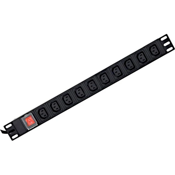 GEMBIRD rozvodná jednotka PDU s 10 zásuvkami C13 1U 16 A C19 2 m - Zásuvky - Hlavný obrázok