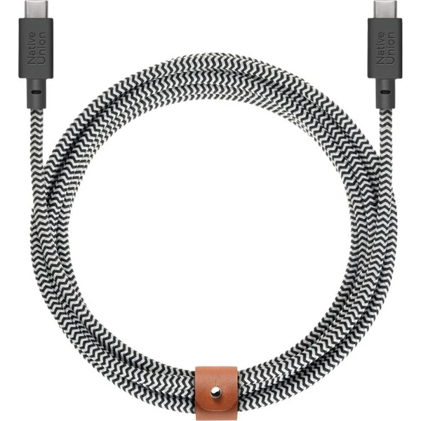 Native Union Belt Cable XL USB-C/USB-C kábel 3m, 100W zebra - Káble a redukcie - Hlavný obrázok