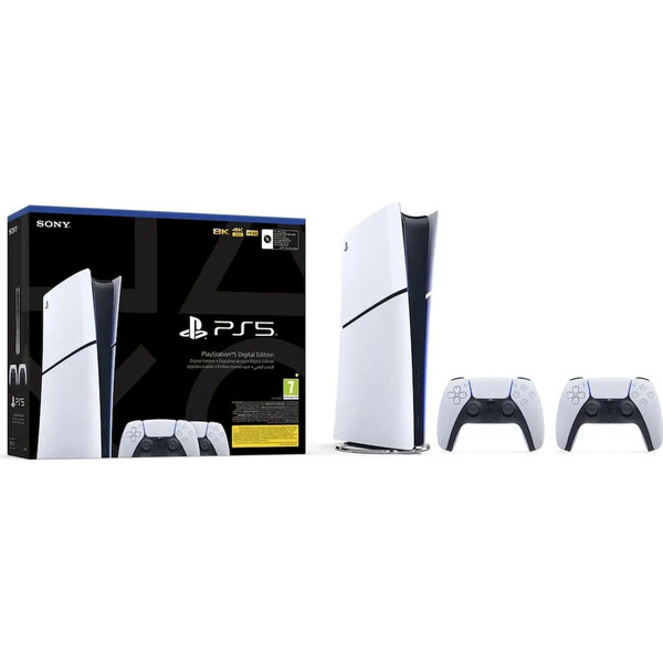 PlayStation 5 Slim Digital Edition 825GB + DualSense biely + Vertikálny podstavec pre PS5 - Konzoly - Hlavný obrázok