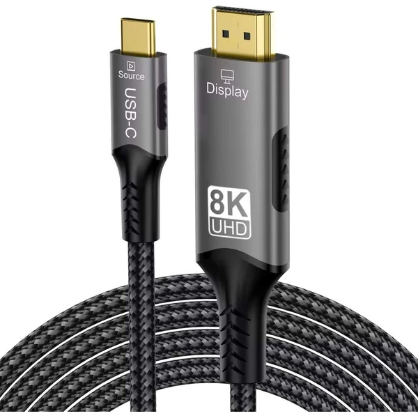 PremiumCord USB-C/HDMI 2.1 kábel 8K 2m strieborný - Káble a redukcie - Obrázok d_d3c1fcb5b6d3473b985c9f1b0a68c196