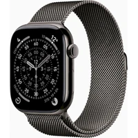 Apple Watch Series 11 Cellular (46mm) Bridlicovo šedý titán s bridlicovo šedým milánskym ťahom M/L - Inteligentné hodinky