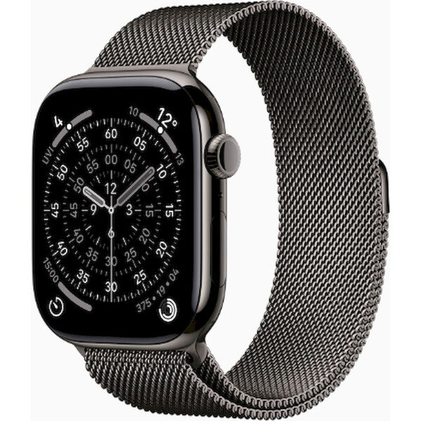 Apple Watch Series 11 Cellular (46mm) Bridlicovo šedý titán s bridlicovo šedým milánskym ťahom M/L - Inteligentné hodinky - Hlavný obrázok