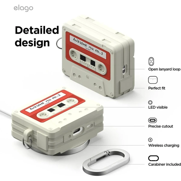 ELAGO Cassette TAPE puzdro AirPods Pro 3 béžové - Puzdra - Obrázok d_d4b11b01edea430fa3b3812f2c59edbd