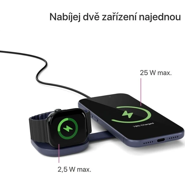 iWant UltraBase Qi2 25W 2v1 Fold kovová Mag+ bezdrôtová nabíjačka tmavomodrá - Nabíjačky - Obrázok d_d52708716d084e8dab598a28a0dc3483