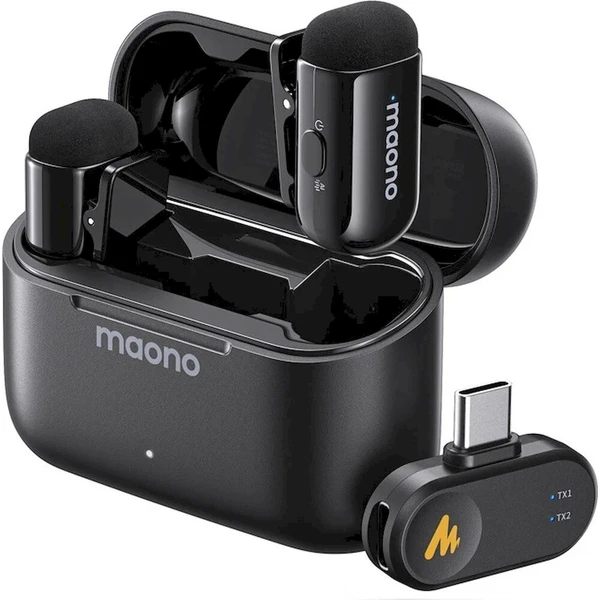 Maono WM622 PC2 bezdrátové klopové mikrofony USB-C - Mikrofóny - Obrázok d_d55ef57b263f44d199da76f9964046d0