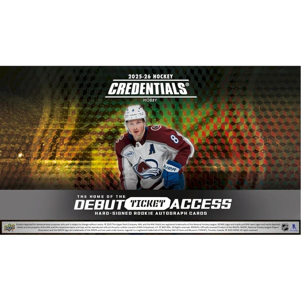 Hokejové karty 2025-26 Upper Deck Credentials Hockey Hobby Box - Hokejové karty - Obrázok d_d57a5ff1b8e34909ab130fcf4e1c95a4