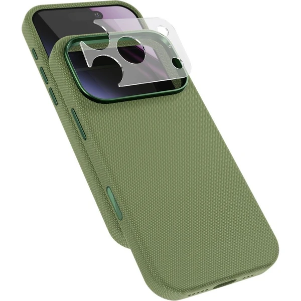 Epico SolidWoven Pro Mag+ MagSafe/Qi2 tkaný kryt iPhone 17 Pro Max/18 Pro Max zelený - Puzdra - Hlavný obrázok