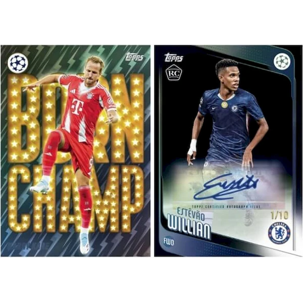 Futbalové karty 2025-2026 Topps UEFA Club Competitions Spring Tin - Futbalové karty - Obrázok d_d8a59fcebd5a43fb90f07958607f5251