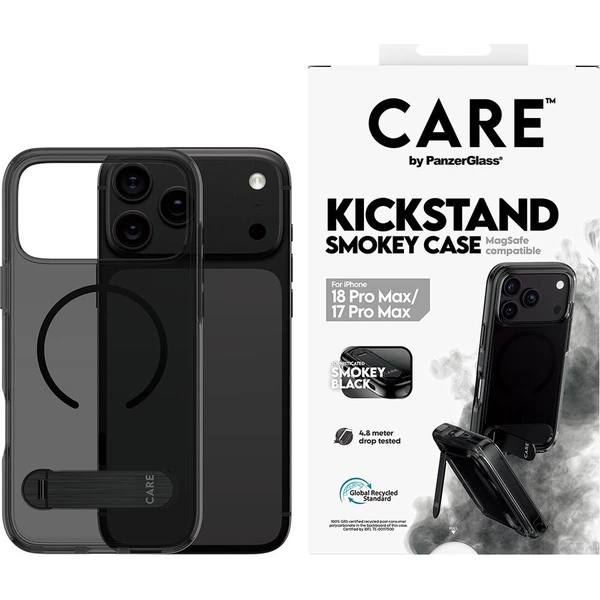 PanzerGlass CARE KickStand MagSafe kryt Apple iPhone 18 Pro Max/17 Pro Max Smokey kouřový/černý - Puzdra - Obrázok d_d8b578bcd4e54b779767741ac8a58c3e