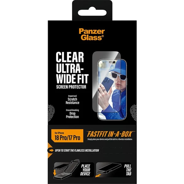 PanzerGlass Ultra-Wide Fit sklo Apple iPhone 18 Pro/17 Pro s bezprašným instalačním boxem - Ochranné fólie a sklo - Obrázok d_d963465e488a4316bad361bf54d80414