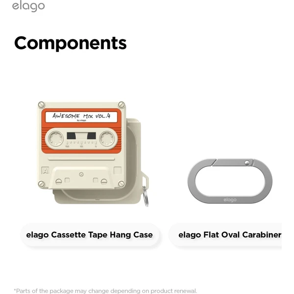 ELAGO Retro Kazetové puzdro Samsung GalaxyBuds4/Buds4 Pro béžové - Puzdra - Obrázok d_d9759cb96dd4423b802a835b426551ff