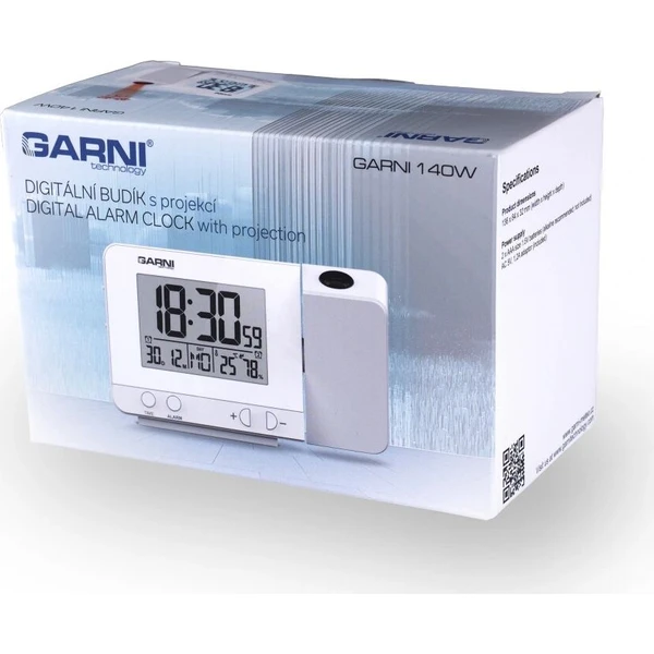 GARNI 140 Digitálny budík s projekciou času a vnútornej teploty biely - Hodiny - Obrázok d_dc140a84aee745af861af1d7fa52f796